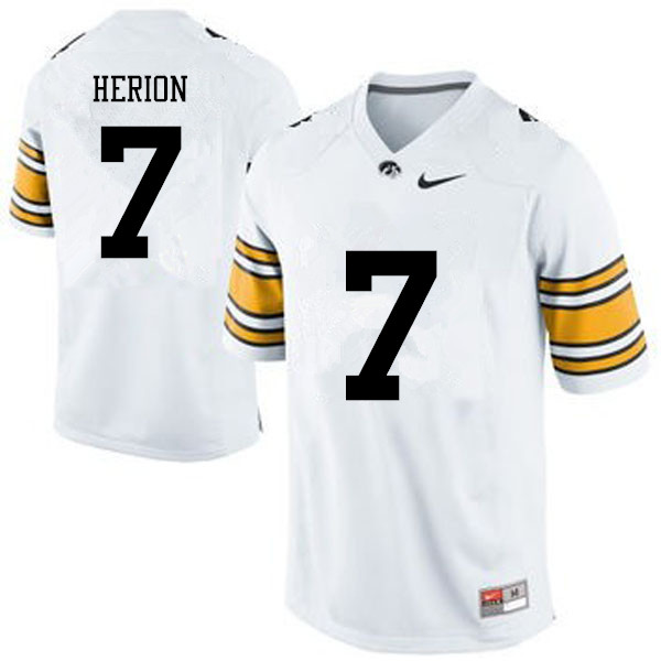 Men Iowa Hawkeyes #7 Tom Herion College Football Jerseys-White - Click Image to Close